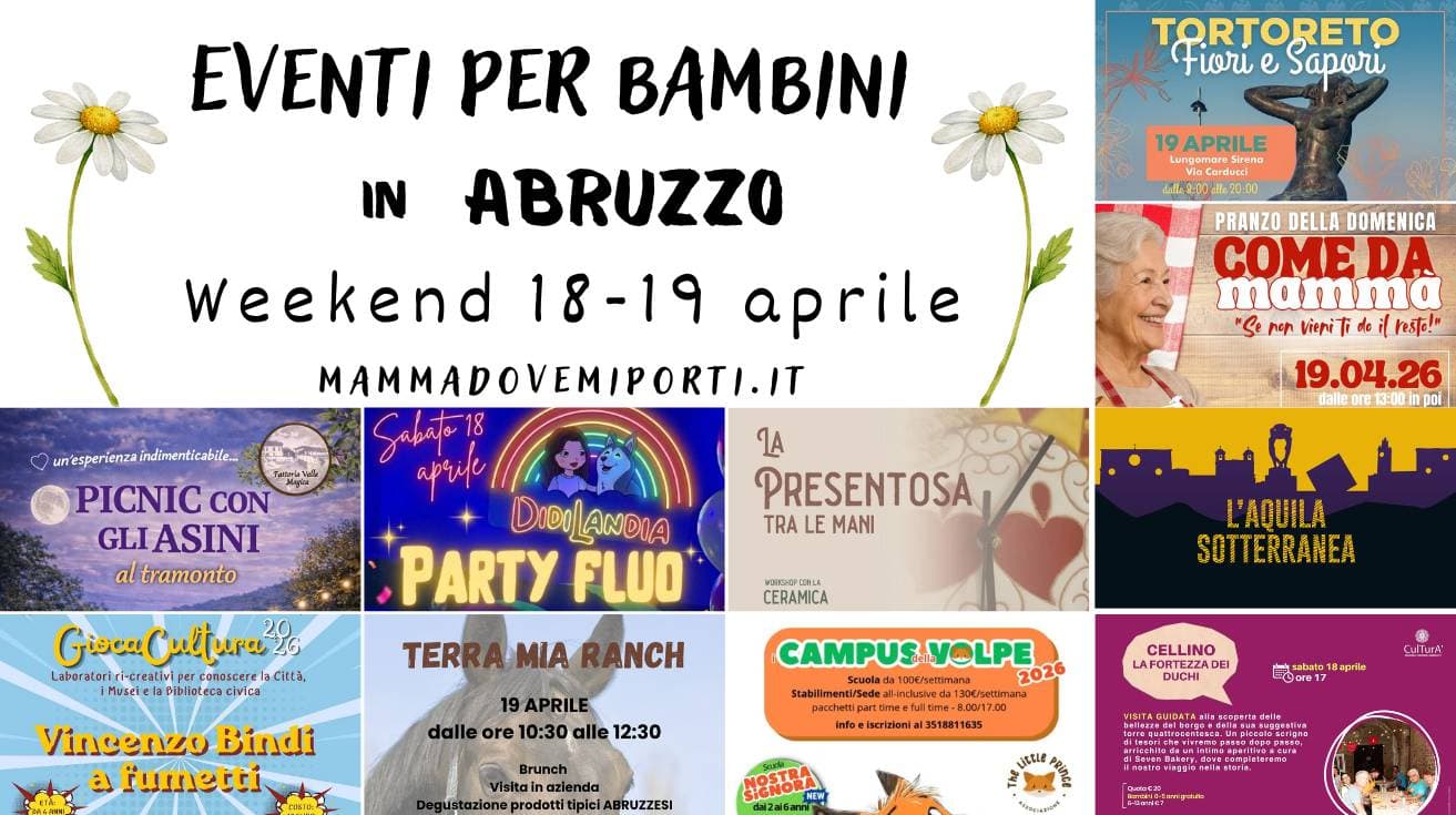 Abruzzo per le famiglie: attività consigliate il 18 e 19 aprile 2026