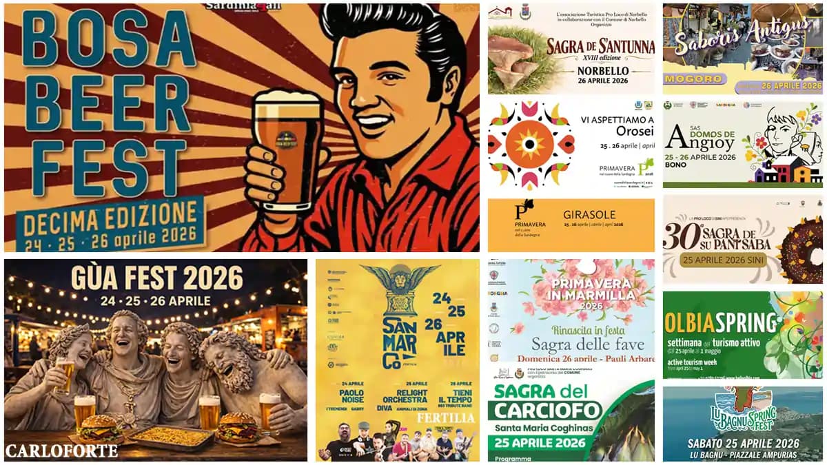 Cosa fare in Sardegna nel weekend del 24-26 aprile 2026: sagre