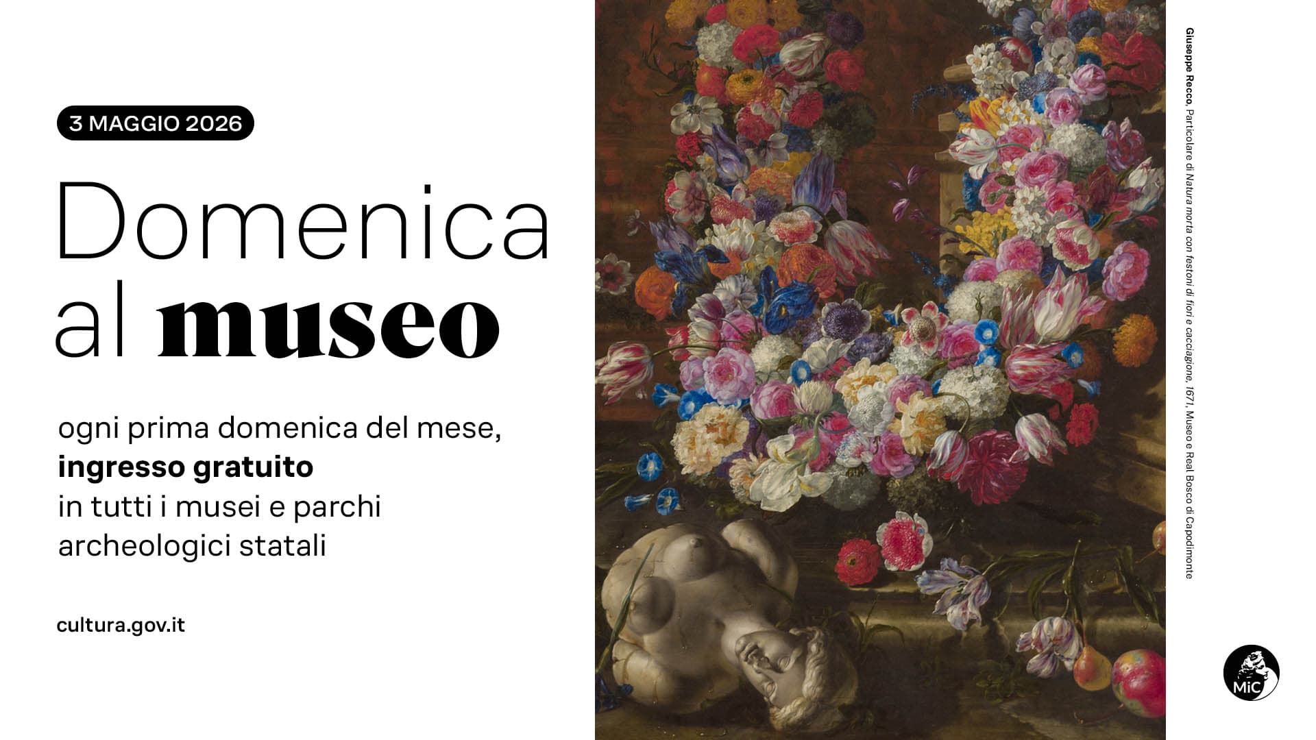 Domenica 3 maggio 2026: ingresso gratuito al Museo e Real Bosco di
