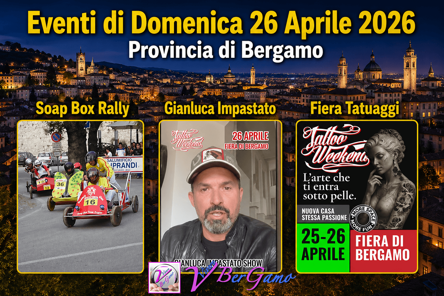 Eventi a Bergamo - Domenica 26 Aprile 2026: fiere, sagre, musica e