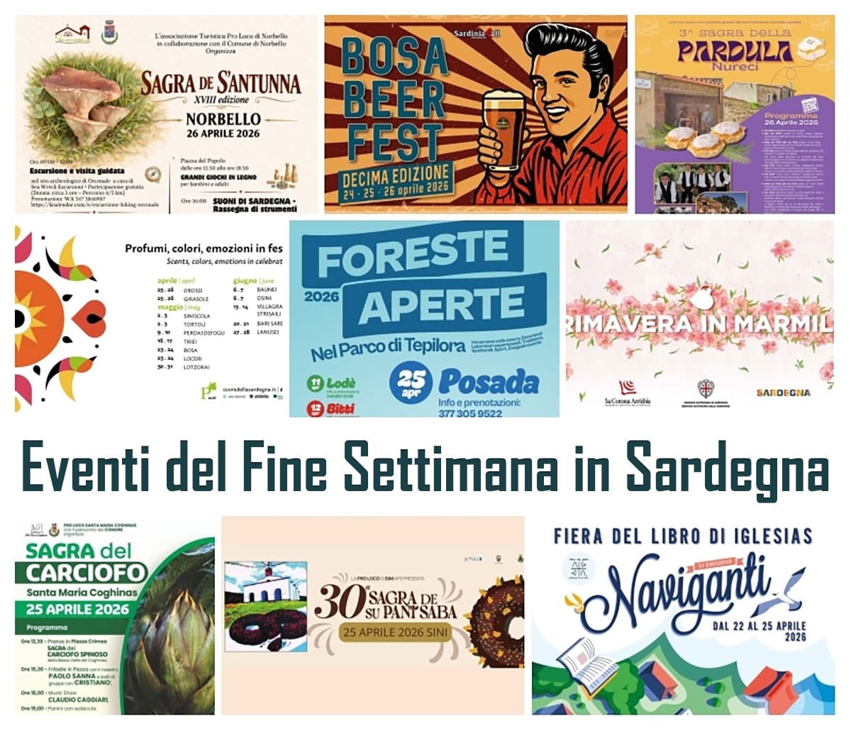 Eventi in Sardegna: weekend 25 e 26 aprile 2026