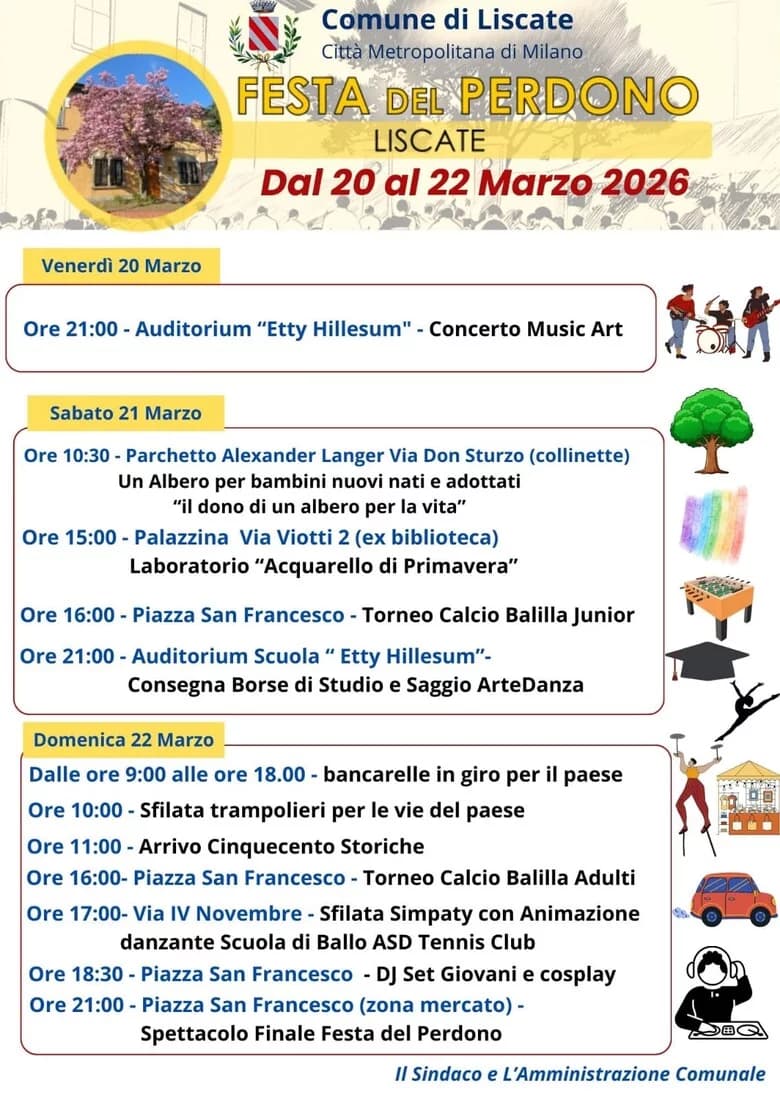 Festa del Perdono a Liscate (19-22 marzo 2026) – Programma ed informazioni utili