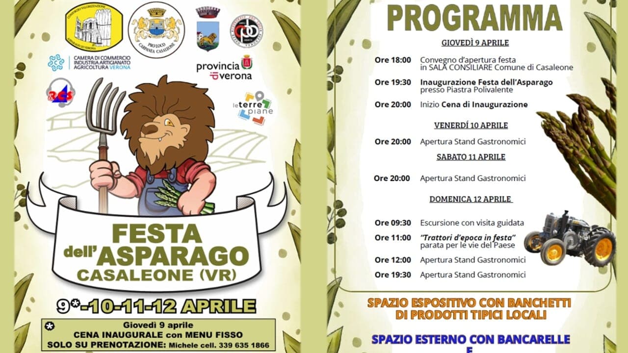 Festa dell'Asparago a Casaleone: 9-12 aprile 2026