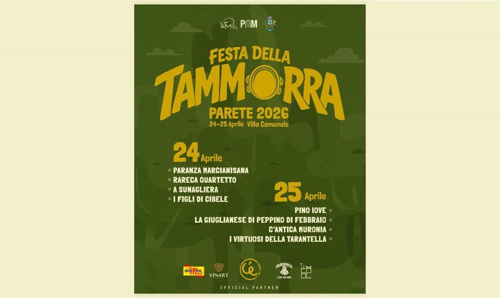 Festa della Tammorra a Parete: due serate nella villa comunale il 24-25