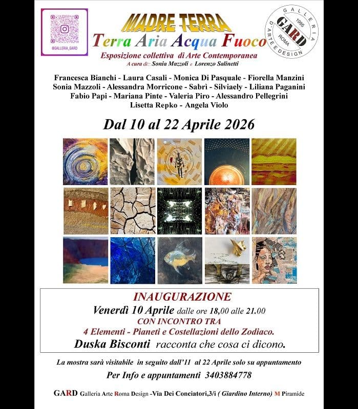 MADRE TERRA – Terra, Aria, Acqua, Fuoco: collettiva contemporanea alla