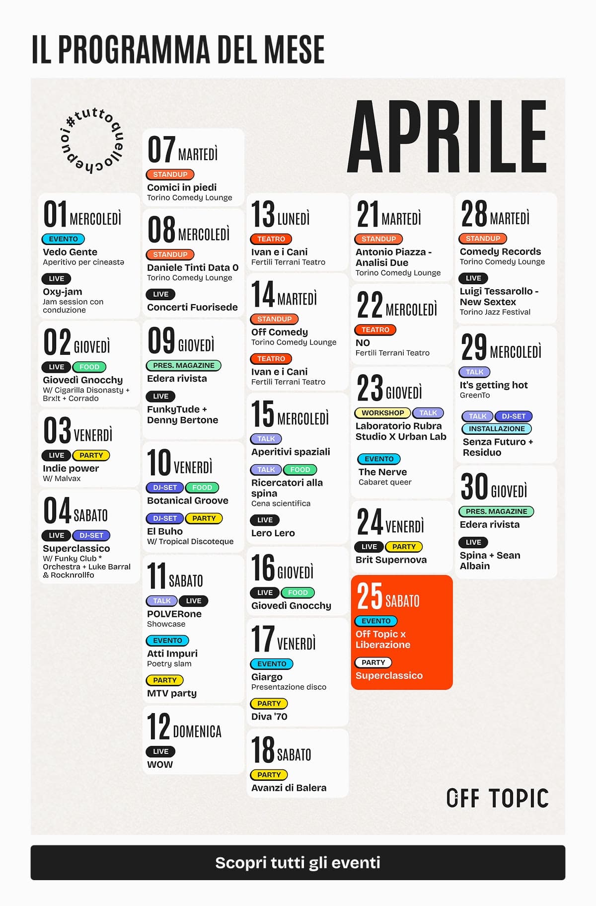 OFF TOPIC accende le notti di Torino: live, dj set e format ibridi ad