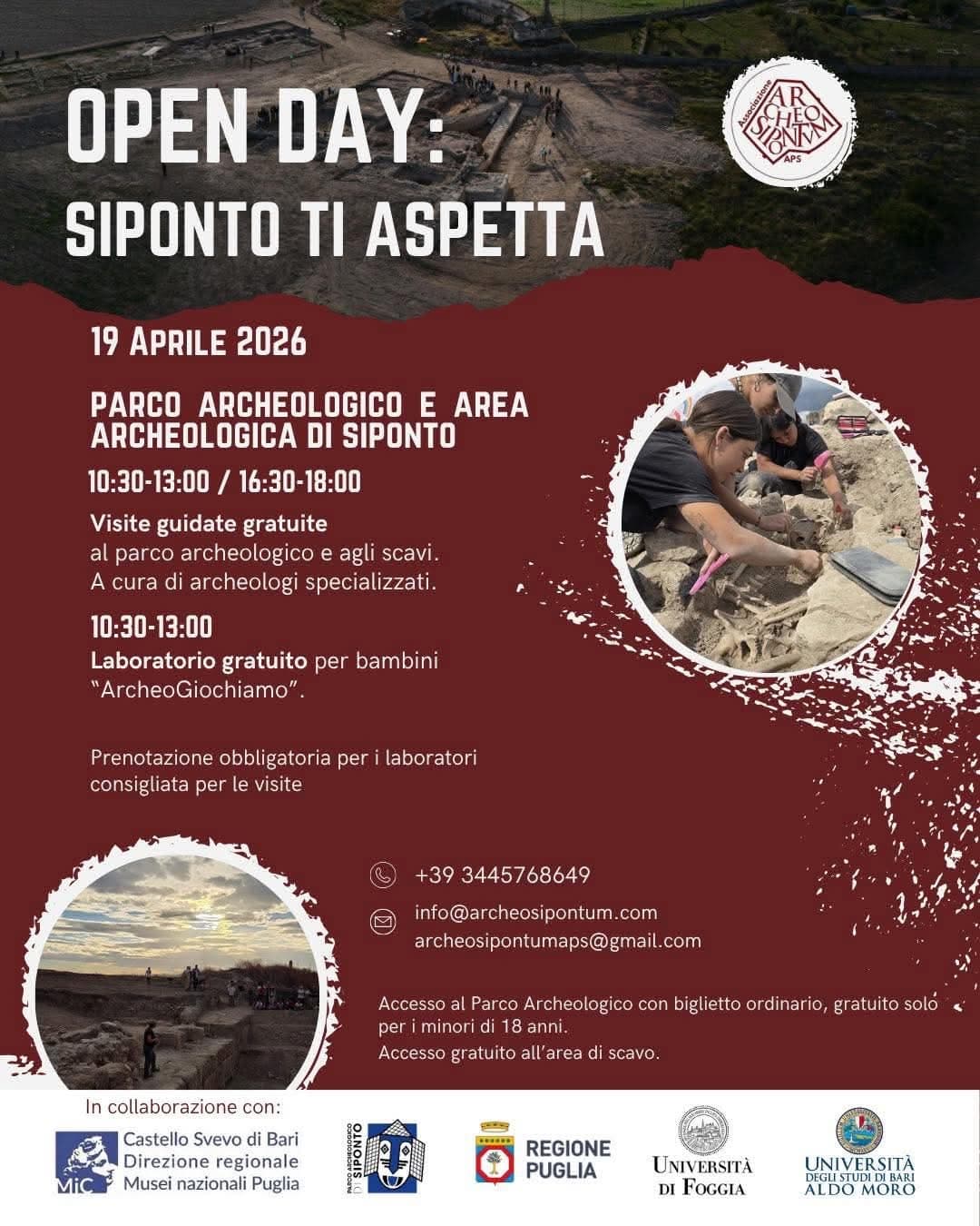 Open Day al Parco Archeologico di Siponto: visite guidate e laboratori