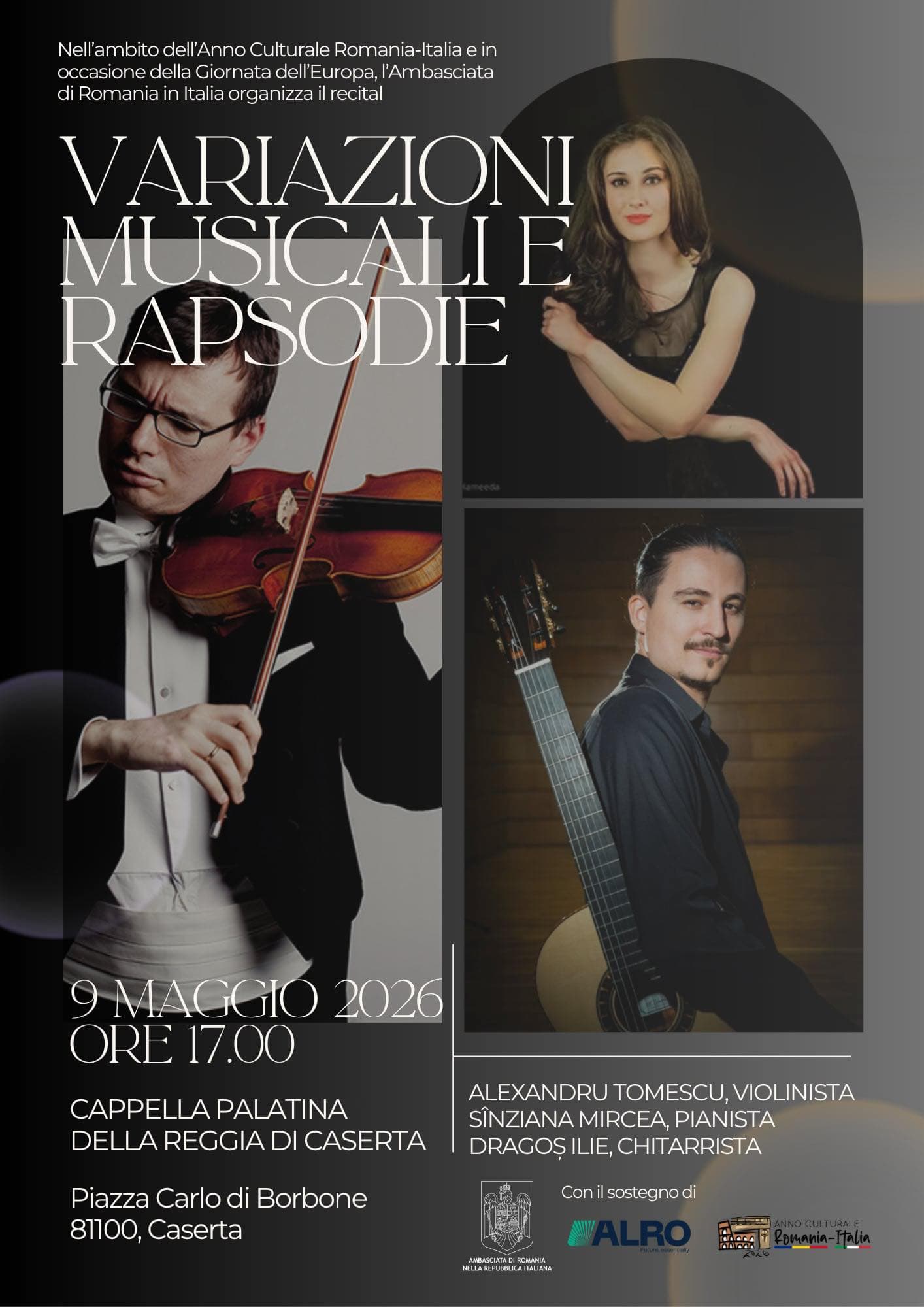 Recital alla Reggia di Caserta: artisti romeni celebrano la Festa