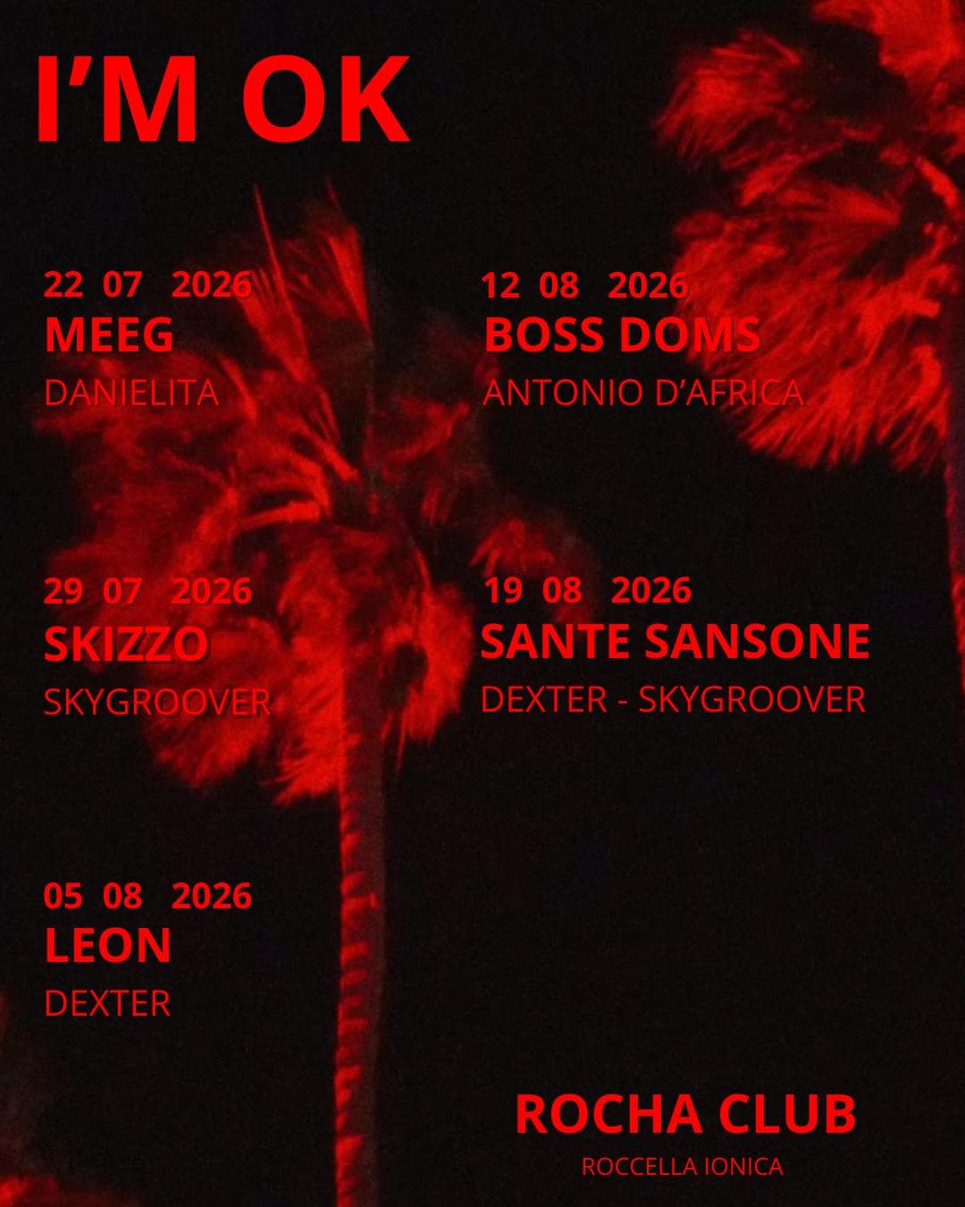 Rocha Club (Roccella Ionica): tech‑house ogni mercoledì dal 22 luglio