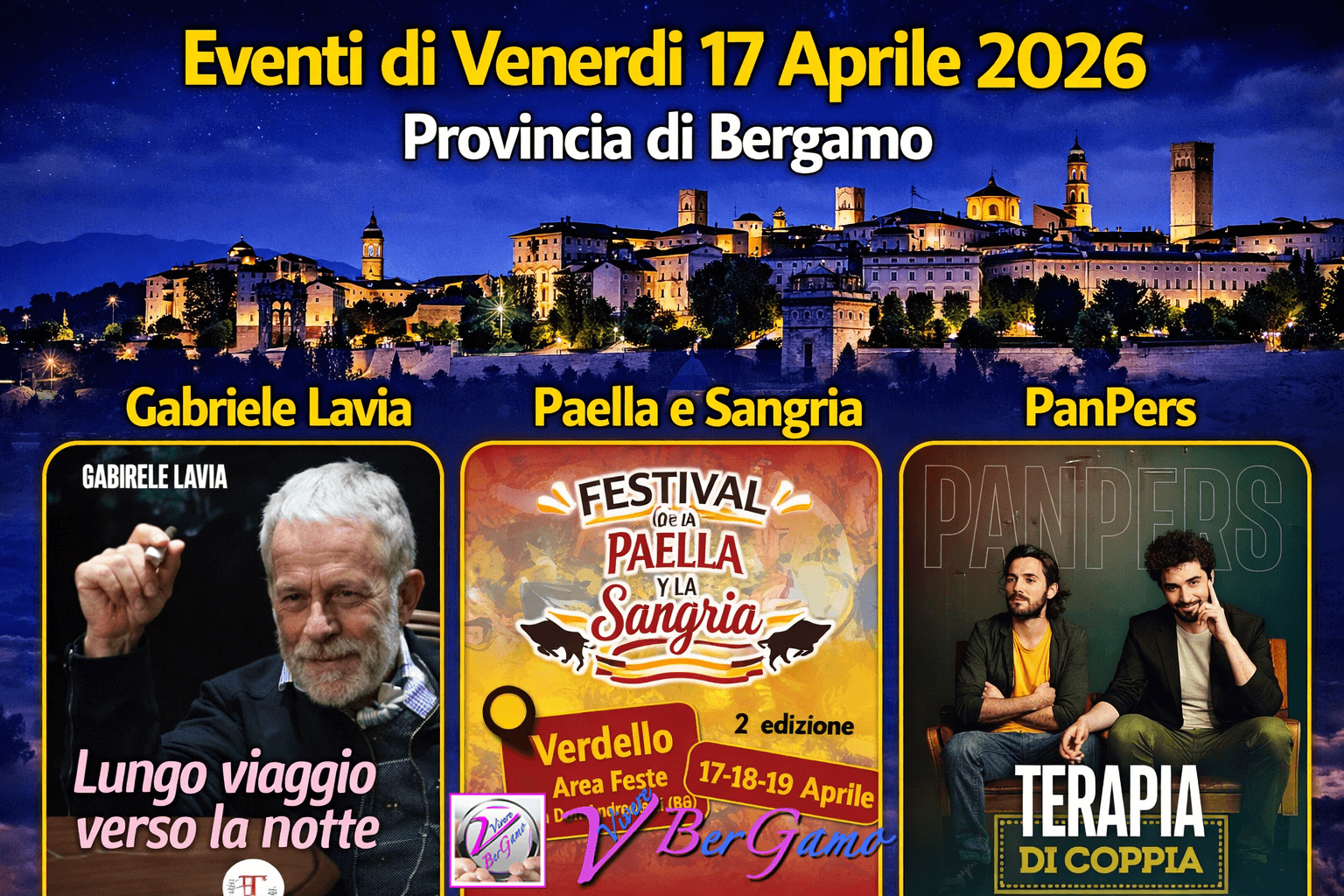 Venerdì 17 aprile 2026 in provincia di Bergamo: mercati, sagre